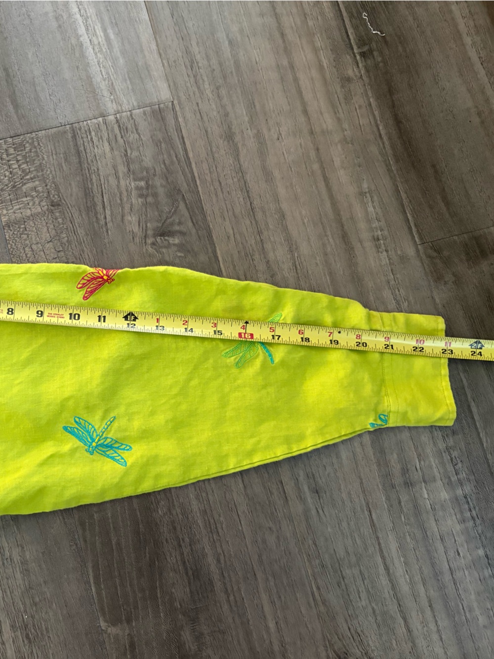 Vintage Casey Coleman Lime Green Dragonfly Linen Blouse Size M - Picture 5 of 7